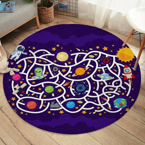 Image of Space Maze SW1711 Round Rug