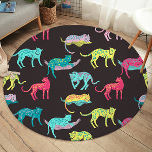 Leopard Poses SW1663 Round Rug