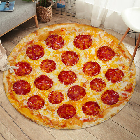 Image of Ham Pizza SW2179 Round Rug