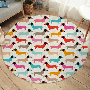 Colorful Dachshunds SW2226 Round Rug