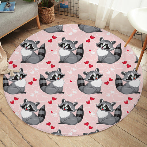 Image of Racoon Love SW1674 Round Rug