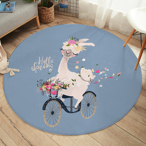 Spring Llamas SW1677 Round Rug