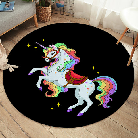 Image of Rainbow Unicorn SW1757 Round Rug