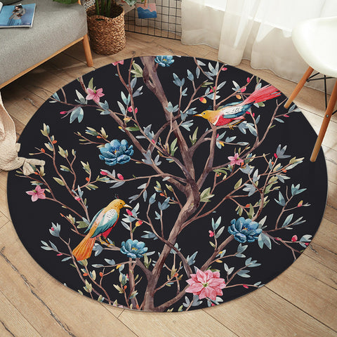 Image of Birds & Flowers SW2325 Round Rug