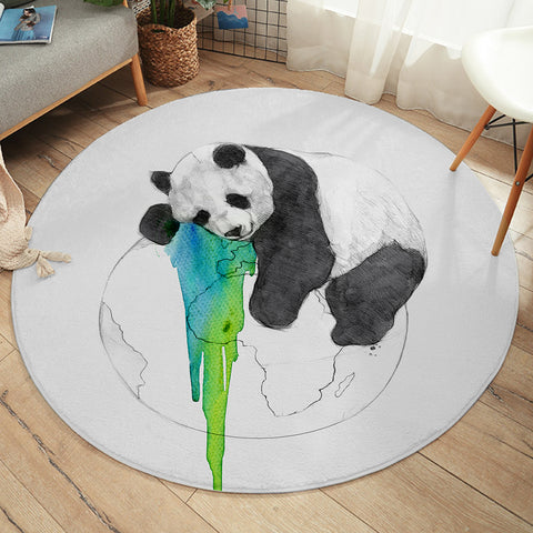 Image of Snoozing Panda SW2476 Round Rug
