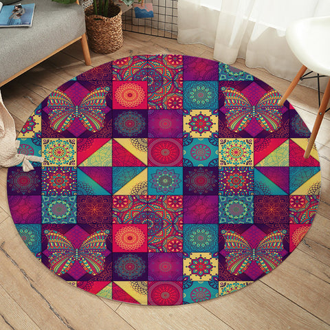 Image of Butterfly Boxes SW2033 Round Rug