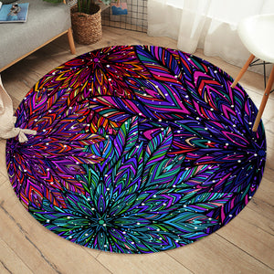 Purplish Bushes SW2035 Round Rug