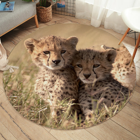 Image of Cheetah Cubs SW2507 Round Rug