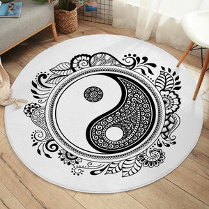 Stylized Yin Yang SW2480 Round Rug