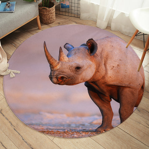 Image of 3D Rhino SW1634 Round Rug