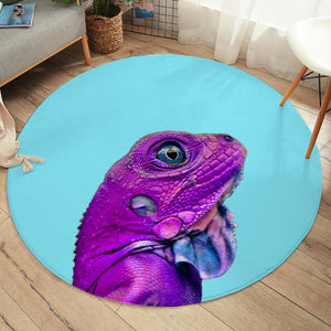 3D Purple Chameleon SW2418 Round Rug