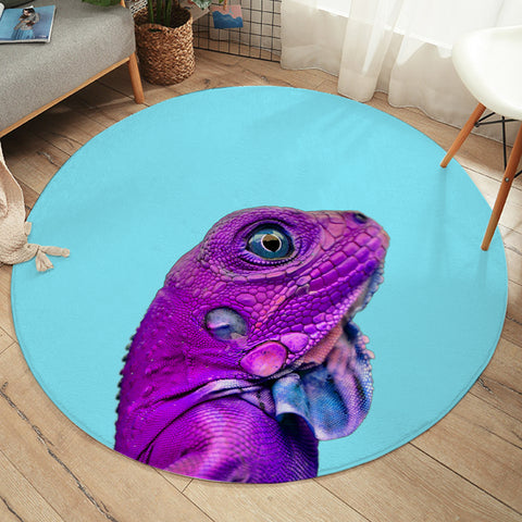 Image of 3D Purple Chameleon SW2418 Round Rug