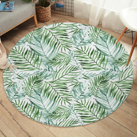 Image of Leaf Pattern SW2174 Round Rug