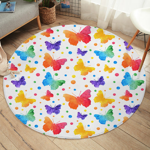 Image of Colorful Butterflies SW1842 Round Rug