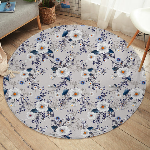 Image of Flower Wallpaper SW2166 Round Rug