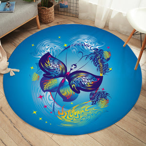 Humanoid Butterfly SW2054 Round Rug