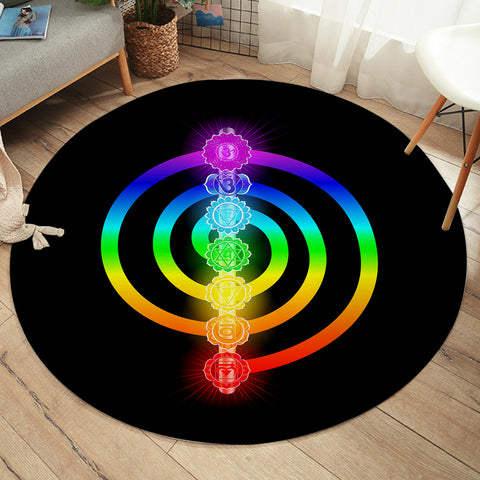 Image of Rainbow Chakras SW2396 Round Rug