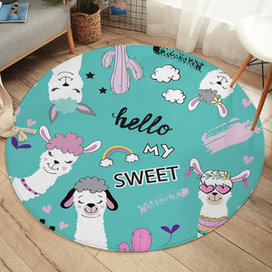 Sweet Llamas SW1665 Round Rug