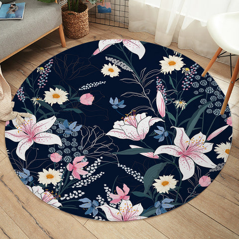 Image of White Orchid SW2319 Round Rug