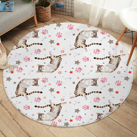 Image of Cats & Paws SW1643 Round Rug