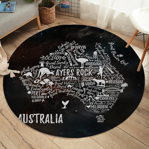 Image of Australia Map SW1759 Round Rug