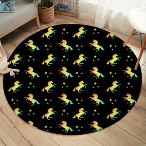 Prancing Unicorn SW1849 Round Rug