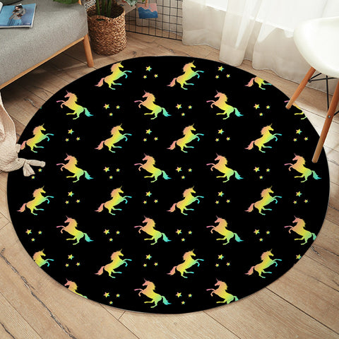 Image of Prancing Unicorn SW1849 Round Rug