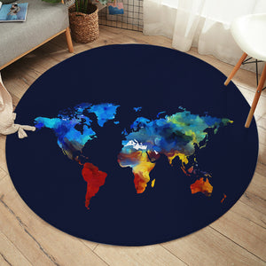 World Map SW1907 Round Rug