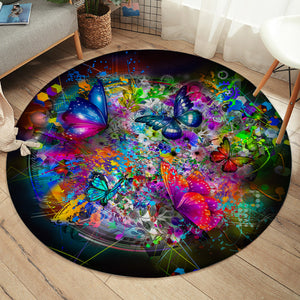 Colorful Butterflies SW1646 Round Rug