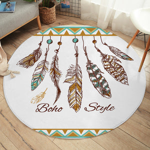 Boho Feathers SW1649 Round Rug