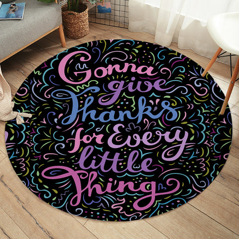 Image of Gratitude Quote SW1836 Round Rug