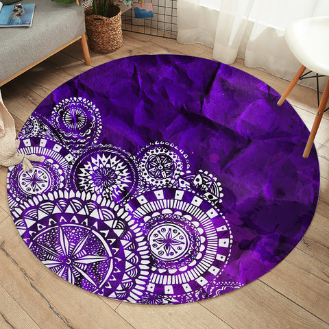 Image of Purple Mandalas SW1887 Round Rug