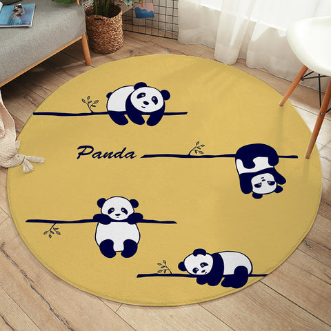 Image of Hanging Pandas SW1664 Round Rug