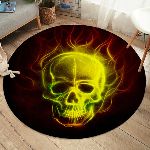 Image of Decayed Skull SW1676 Round Rug