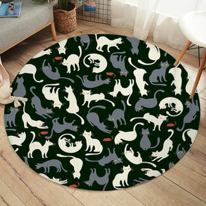 Cat Poses SW1657 Round Rug