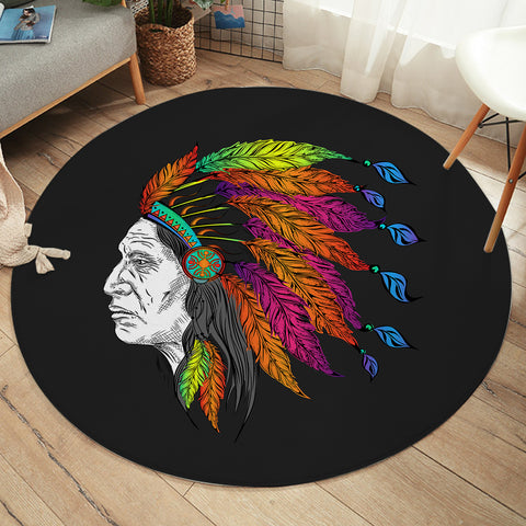 Image of Native American Style SW2079 Round Rug