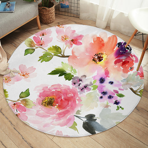 Image of Beautiful Flower SW2410 Round Rug