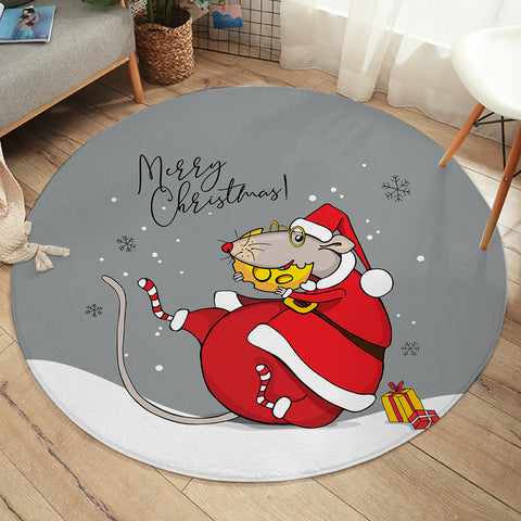 Image of Christmas Mouse SW2524 Round Rug