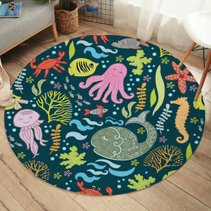 Sea Creatures SW1884 Round Rug