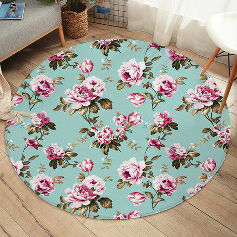 Image of Pink Roses SW2242 Round Rug