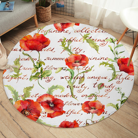 Image of Poppy Letter SW2342 Round Rug