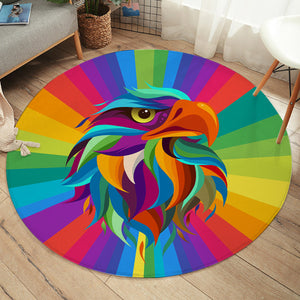 Multicolored Hawk SW2050 Round Rug