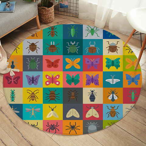 Image of Insect Boxes SW2329 Round Rug