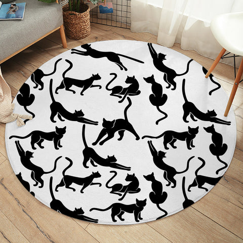 Image of Cat Stances SW1651 Round Rug