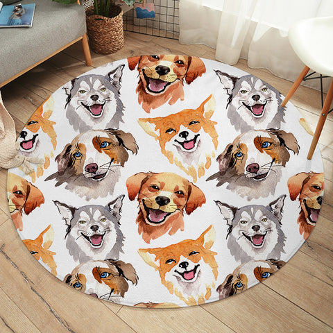 Image of Dog Laughter SW1655 Round Rug