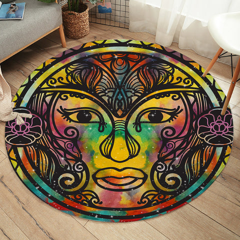 Image of God Face SW2389 Round Rug