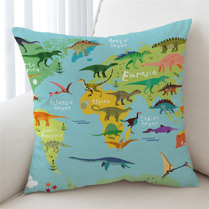 Mesozoic World Map Cushion Cover - Beddingify