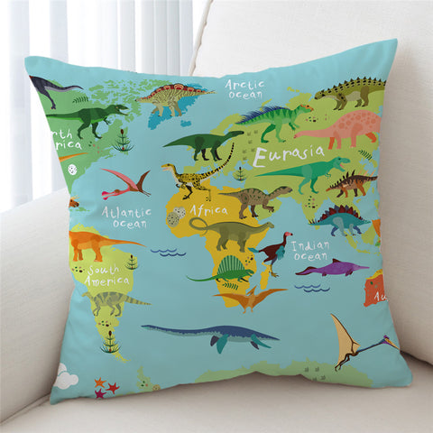 Image of Mesozoic World Map Cushion Cover - Beddingify