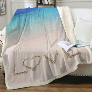 Love Beach Sherpa Fleece Blanket