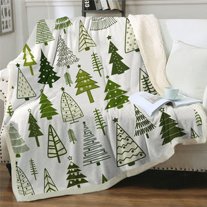 Christmas Trees Sherpa Fleece Blanket